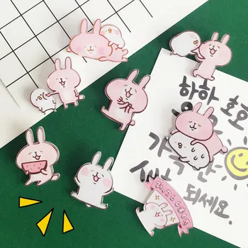 

Cute Cartoon Rabbit Clips Pure And Fresh Acrylic Badge Mini Ornament Of Backpack Children Gifts