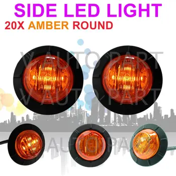 

Tkeapl THTMH 20X 1-1/4 inch 12V Round Truck Marker fit for Boat Tailer Lorry Light Amber 6 LED Bullet Grommet