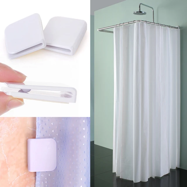 Self Adhesive Water Leaking Shower Curtain Clip Windproof Mini Pegs Self Adhesive Water Leaking Shower Curtain Clip Windproof Mini Pegs Clips Stop Toilet