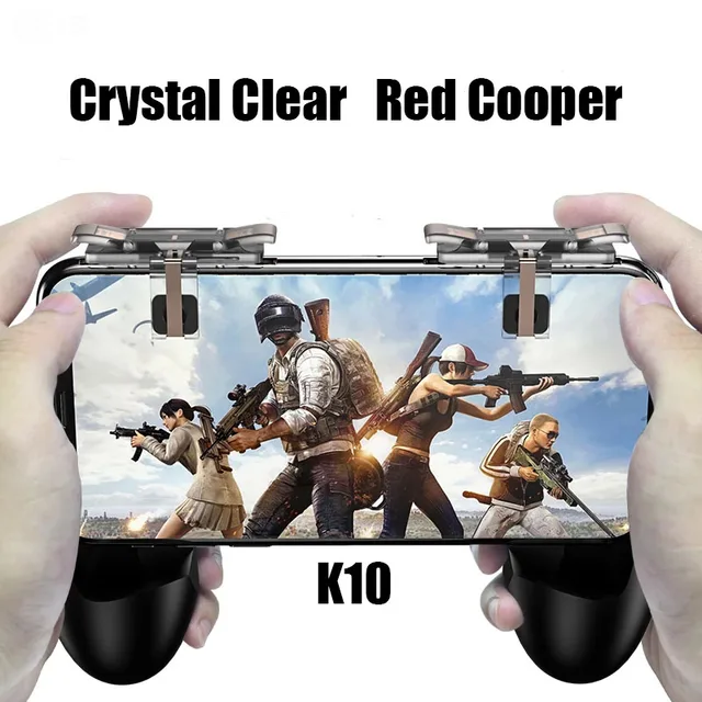 Cheap Smart phone Mobile Gaming Trigger L1R1 Shooter Controller Knives out Rules of Survival Mobile Game Fire Button Aim Key With K10