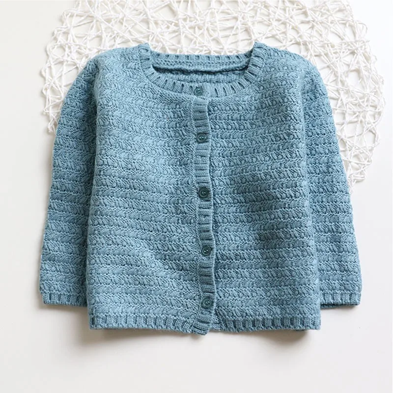 

Autumn New Children's Clothing Boys Girls In The Children's Shuttle Pattern Knitted Cardigan Baby Casual Round Neck