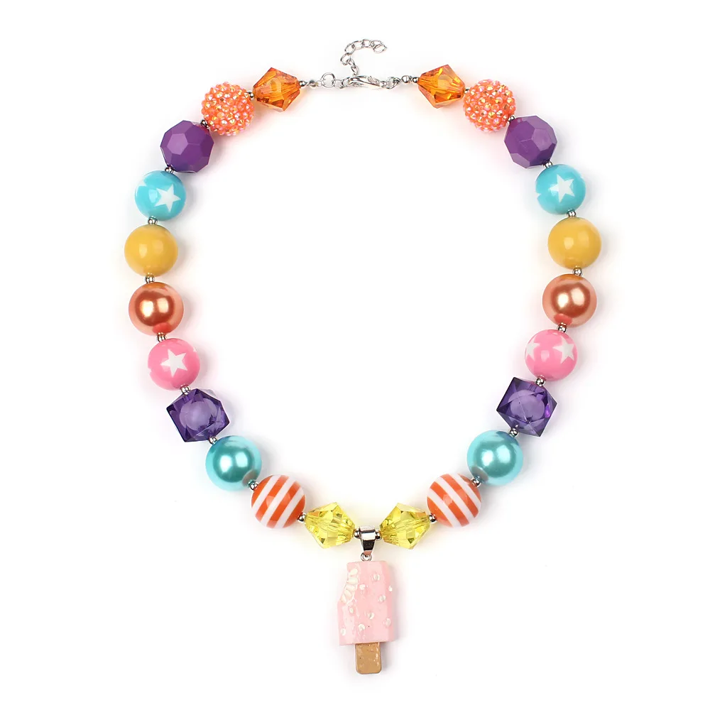 Summer Ice Lolly Chunky Bubblegum Necklace Cute Baby Kids Girls Beaded