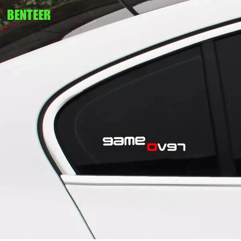 

2pcs car revo gameover sticker for volkswagen revo golf 6 golf 7 polo Sagitar B6 R36 B7L CC Touran Passat b8 audi A1 A3 A4 A6