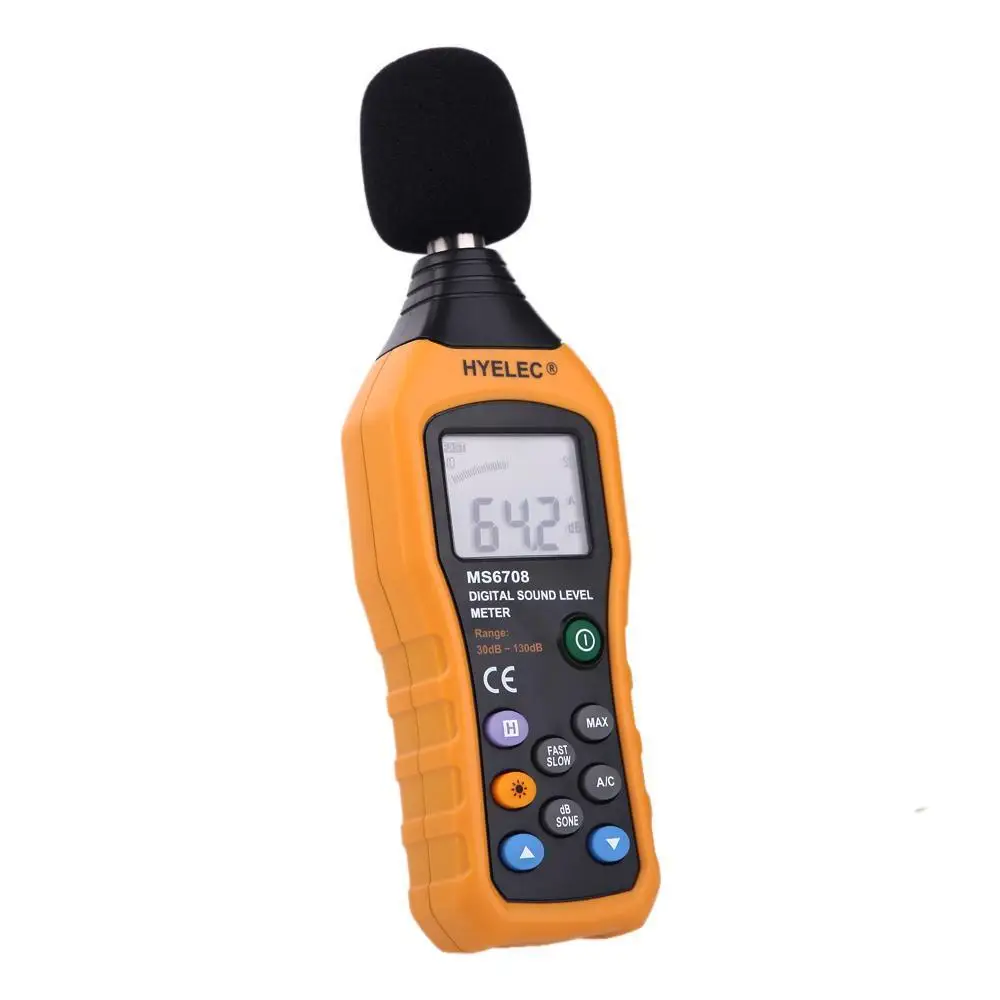 

LCD Digital Decibel Sound Noise Level Meter dB Tester HYELEC MS6708 30-130dB