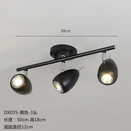 Светодиодный потолочный светильник светодиодный светильник для магазина одежды простой креативный потолочный светильник для гостиной - Цвет корпуса: 3 heads Black