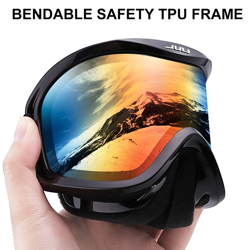  Ski GogglesSnow Sports Snowboard Over Glasses Goggles with Anti-fog UV Protection Double Lens for M