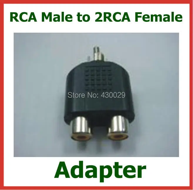 

50pcs Adapter RCA Male to 2RCA Female Adapter Connector Y-Splitter Plug Extender Converter