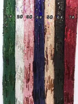 

2019 High Quality Sequined 3D Flowers Lace Fabric African Tulle Lace Fabric With Gold Line French Lace Fabrics For Wedding