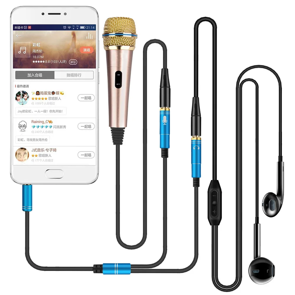 20pcs Gold Plated 3 5mm Jack Headphone Mic Audio Splitter Aux Extension Adapter Cable Cord for Computer PC Microphone laptop