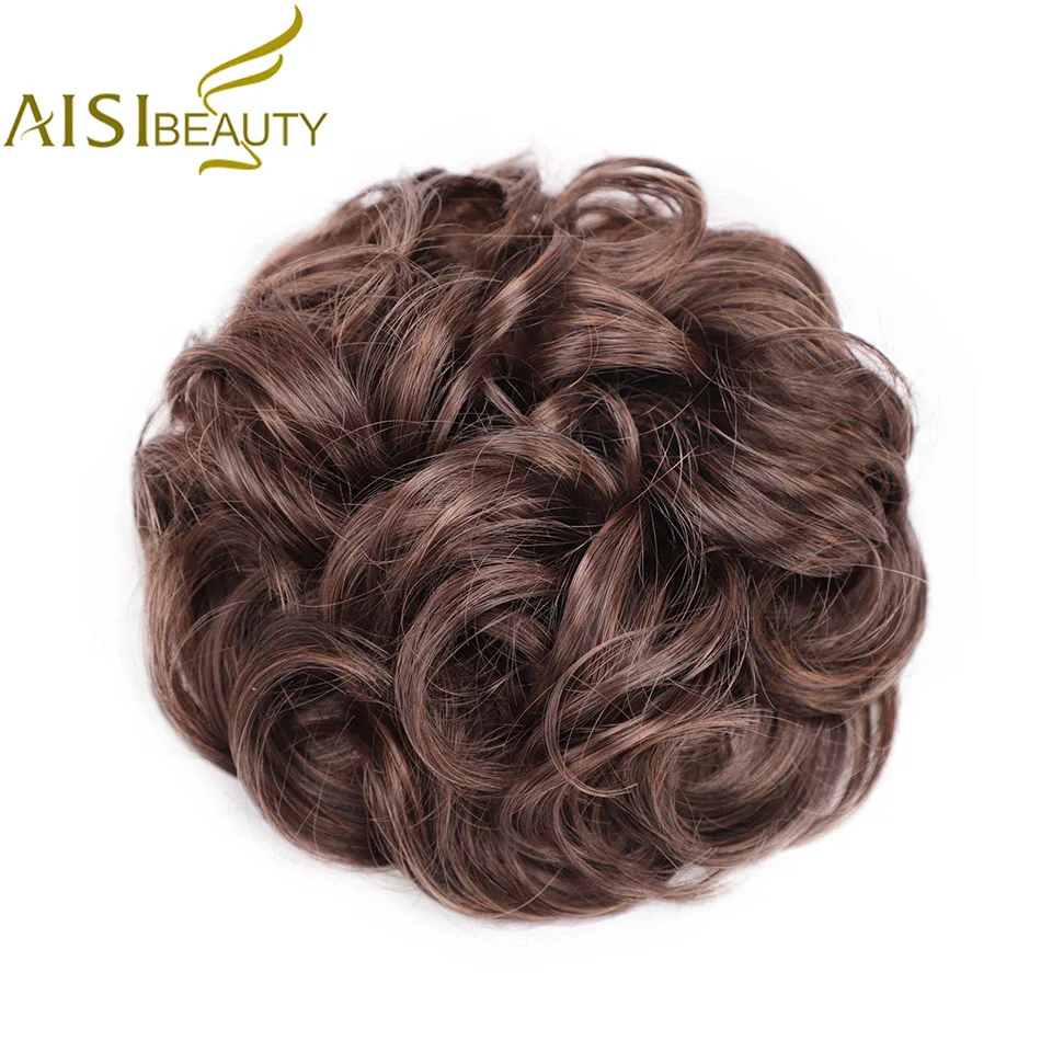 

AISI BEAUTY Synthetic Hair Chignon Donut Black Brown Curly Hair Bun Pad Chignon Elastic Hair Rope Rubber Band Hair Extens