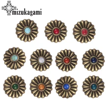 20mm 4pcs/lot Zinc Alloy Metal Bronze CONCHO Small Daisy Flowers Charms For DIY Jewelry Accessories Findings