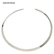 Ожерелье с воротником ювелирные изделия из нержавеющей стали, открытые круглые Torques ожерелья серебряного цвета Женская одежда Аксессуары богемные Короткие