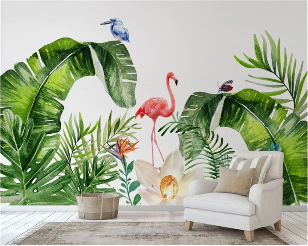 bijeenkomst praktijk Hardheid Beibehang Stereoscopic Decorative Painting Behang Wall Paper Of The  Northern European Tropical Flamingo Background 3d Wallpaper - Wallpapers -  AliExpress