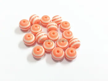 

(Choose Size First) 12mm/16mm LT Pink Resin Stripe Beads