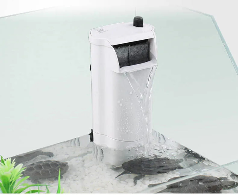 Водопадный Аквариум Черепаха аквариум кислородный насос встроенный фильтр низкого уровня воды 220-240 в 3 Вт аксессуары для аквариумов с рыбами - Цвет: Filter
