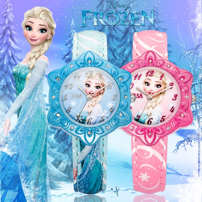 Buy Disney Frozen Elsa Princess Girls Watch Kids Leather Band Children Cartoon