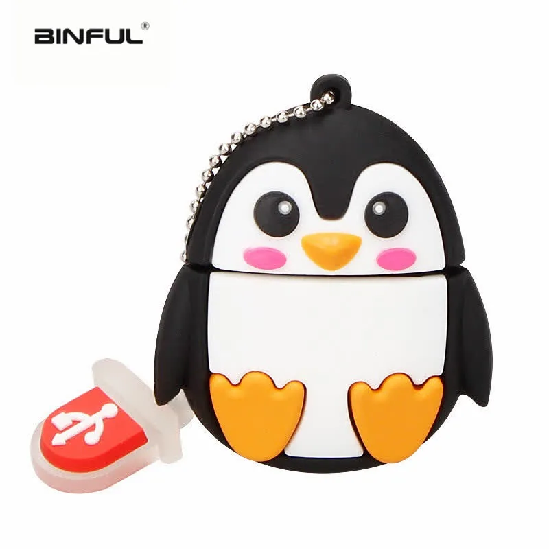 cartoon cute penguin owl fox pen USB flash drive pendrive 4GB 8GB 16GB 32GB 64GB memory stick animal U disk free shipping