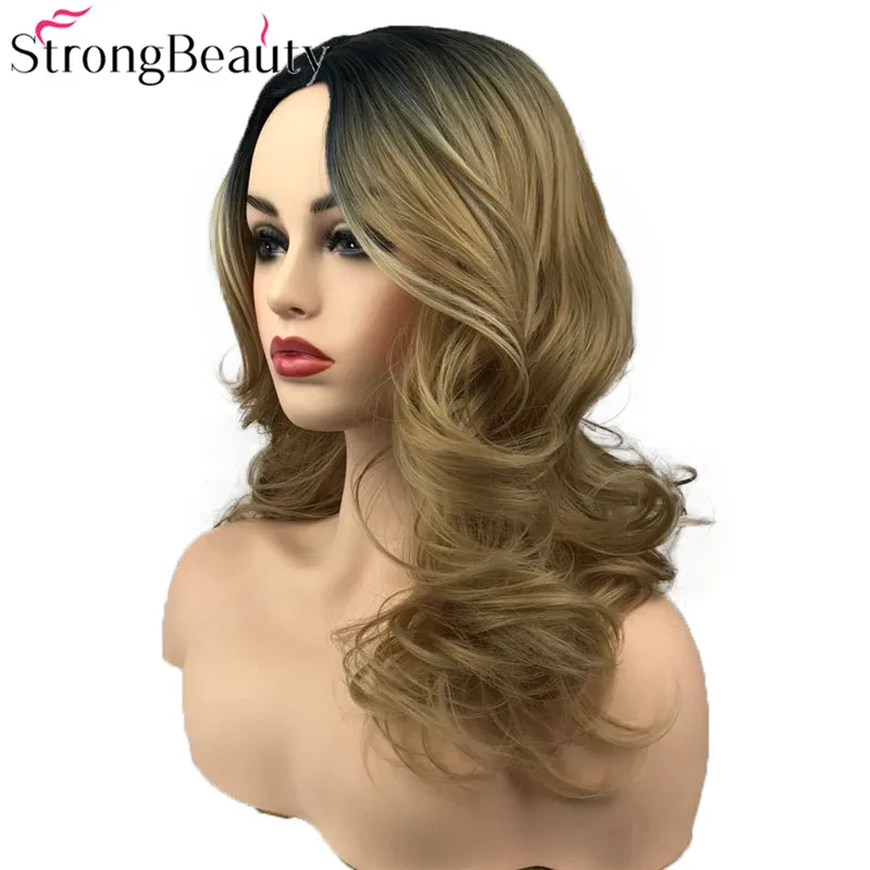 StrongBeauty синтетический парик женские парики длинные волнистые серые