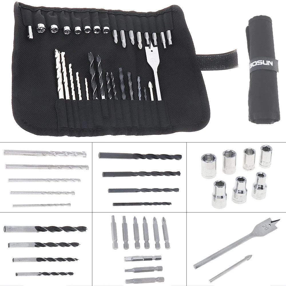 31pcs/set Multifunction Drill Bit Combination Tool Kit with Bag