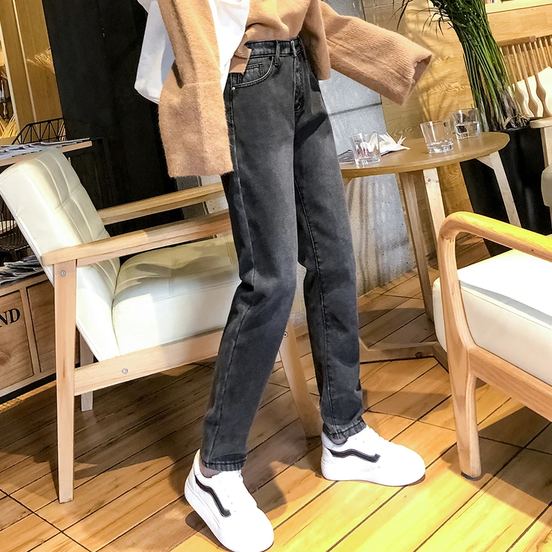 2019 Spring Harem Pants Woman Jeans Straight Gray Mom Jeans High Waist Women's Denim Pants Boyfriend Jeans For Women 2019 Spring Harem Pants Woman Jeans Straight Gray Mom Jeans High Waist Women's Denim Pants Boyfriend Jeans For Women