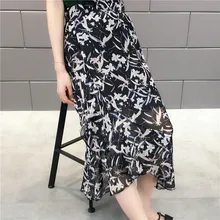 Из 5051(zhong 1 Рейтинг № 1) Модель нового продукта нерегулярные шифоновая юбка с цветами сумка Хип 30 женщина