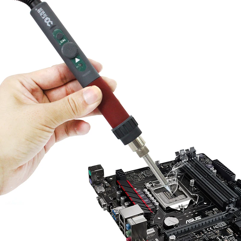 

CXG DT70S 220V 70W Ceramic heater Thermostat soldering iron,adjustable soldering iron Soldering station auto sleep