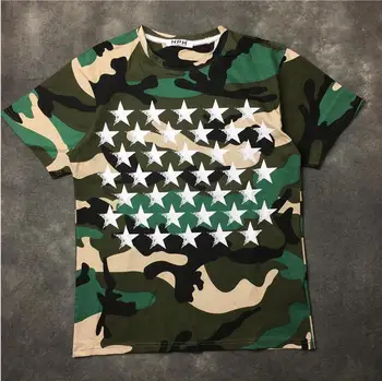 

High New Novelty 2017 Men Camouflage butterfly Star T Shirts T-Shirt Hip Hop Skateboard Street Cotton T-Shirts Tee Top #a77