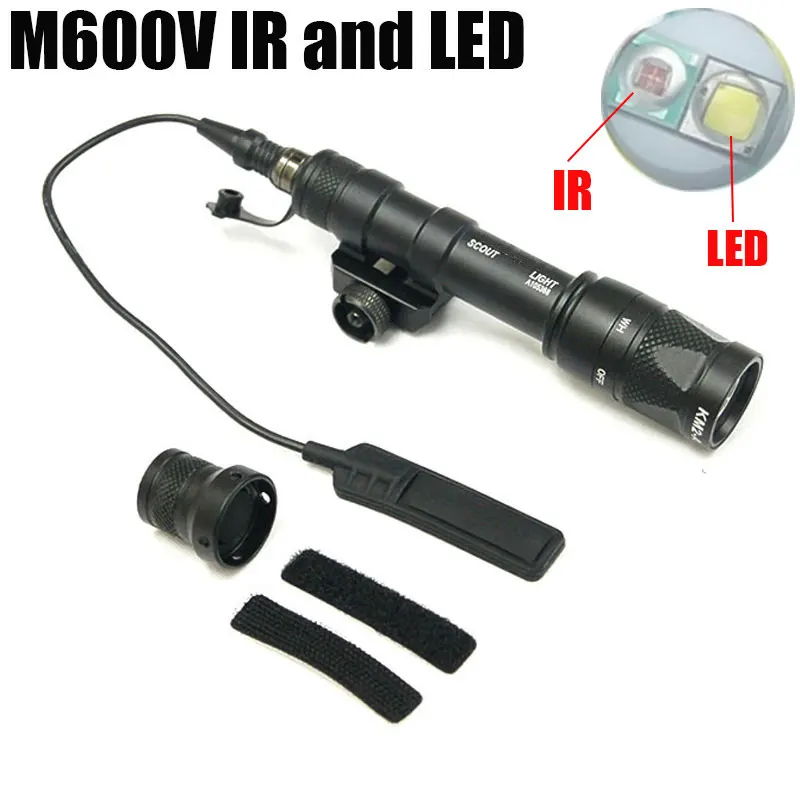 

M600V IR Scout Light LED White Light Infrared Output with Pressure Switch Flashlight Picatinny Weapon Tactical Light For Hunting