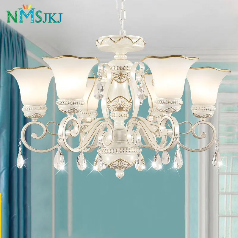

European Chandelier Living Room Lights Europe Crystal Modern Simple Garden Lamps American Iron Bedroom Restaurant Lights Nordic