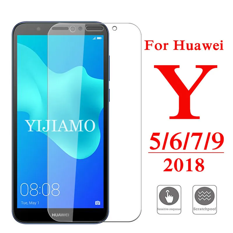

2.5D Protective Glass On For Huawei Y5 Y6 Y7 Y9 Prime 2018 Screen Protector Huawey Y 3 5 6 7 9 ii Cover 9H Protective Film Case