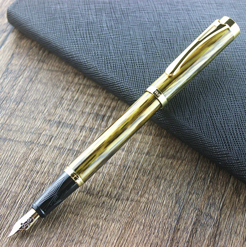 

DIKA WEN 8013 High Quality coffee marble Fountain pen metal luxury ink pens Caneta Stationery Office school supplies
