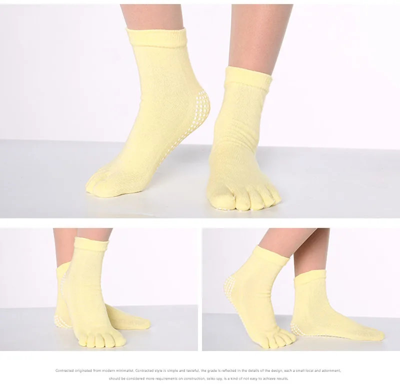 10 пар/лот Calcetines теплые носки с пятью пальцами зимние Для женщин носки хлопчатобумажные Нескользящие танец Пилатес Носок N83-3 Z44