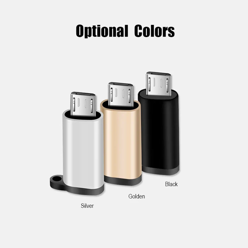 Type C To Micro USB Adaptores Phone Converters Type-C Female To Micro USB Male 2A Fast Charging With keychain Support Drop Ship (3)