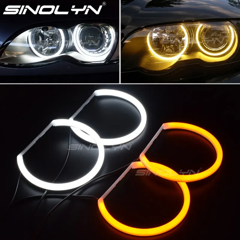  Switchback Cotton Light Halo Rings DRL LED Angel Eyes Kit For BMW 3 5 7 Series E46/E39/E38/E36 Cars - 32951098135