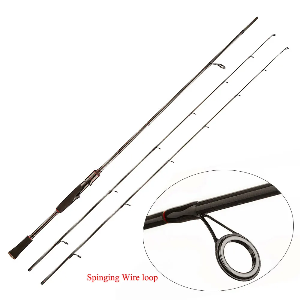 

NOEBY 1.98m Carbon Fiber Rod Spinning Fishing Rods Casting Travel Rod 2 Sections Fast Action Fishing Lure Rod Leisure K2