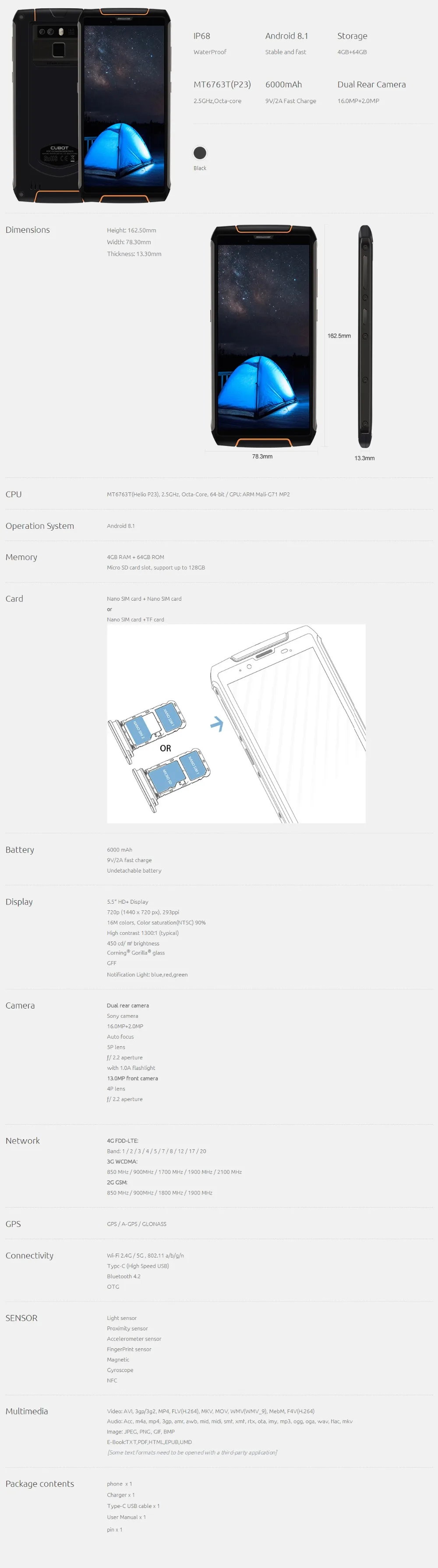 Cubot-King-Kong-3-Tech-Specs