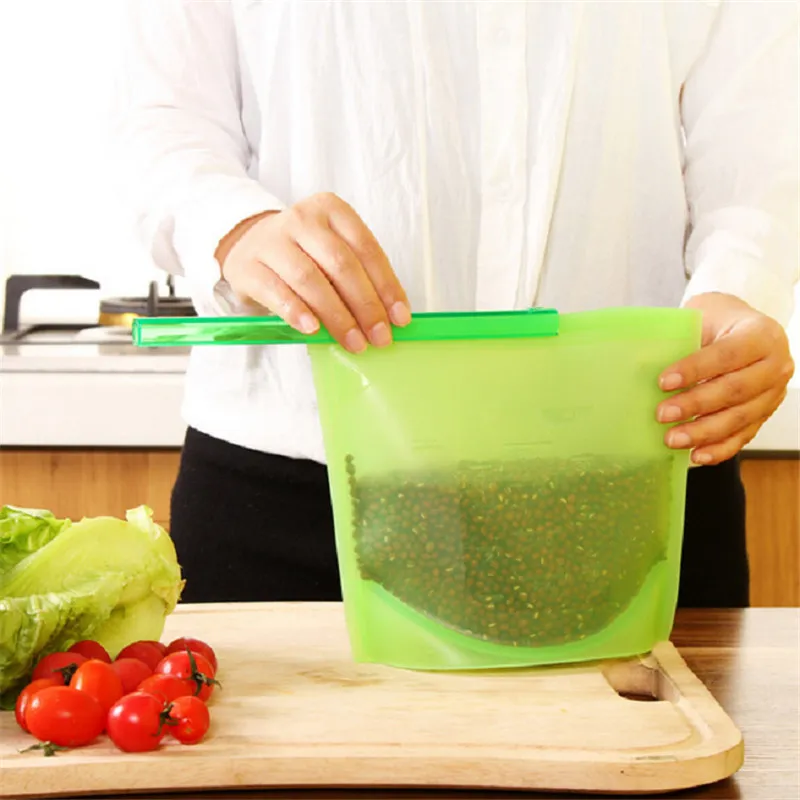 Силиконовый мешок для еды многоразовый пакет для холодильника кухонные вещи вакуумная Герметичная сумка для морозильника кухонная пищевая Герметичная сумка для хранения холодильника