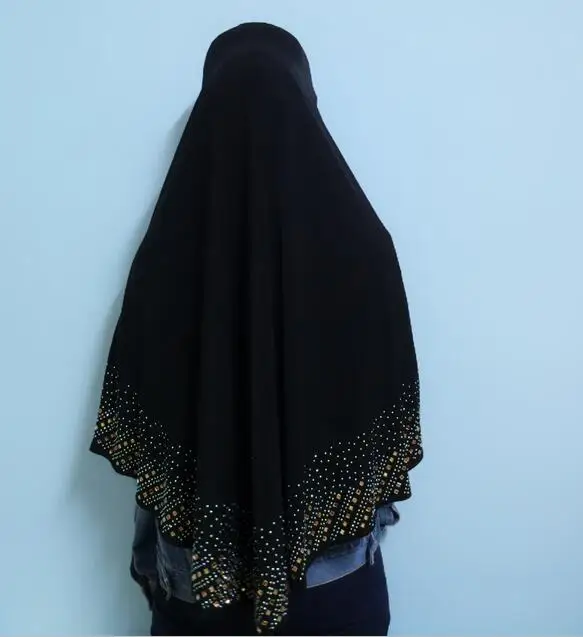 H1111 новейший большой размер мусульманский хиджаб со стразами и кристаллами, быстрая