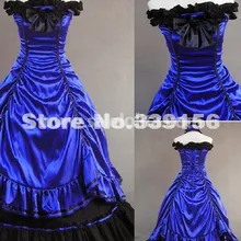 Брендовые Новые Элегантные Синие винтажные викторианские платья с открытыми плечами женские бальные платья в викторианском стиле для вечерние