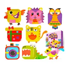 Наклейки на тарелку своими руками Рисование Игрушка бумага искусство ремесло наклейки-пазлы животные Дети для раннего развития игрушки подарки