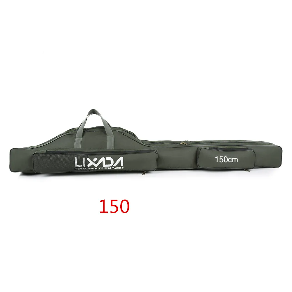 Lixada 100/130/150cm Fishing Bag Oxford Cloth Folding Fishing Rod Reel Bag Fishing Tackle Storage Bag Travel Carry Case Pesca - Цвет: green 150 cm