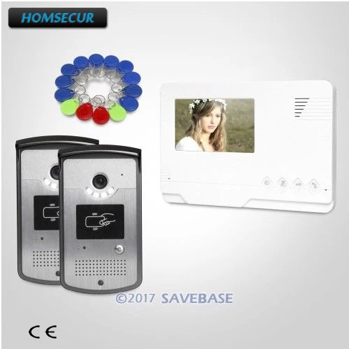 

HOMSECUR 4.3inch Video Door Entry Call System With Intra-monitor Audio Interaction Electric Lock Supported for Home Security