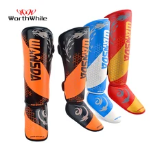 Worthy – protège-tibia de boxe MMA, 1 paire, Support de cheville, équipement de Kickboxing pour hommes et femmes, protections de karaté, Sanda Muay Thai Legging