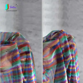 

Show Clothes,SKIRT DIY High Density Upscale Colorful Rainbow Strip Yarn Fabric,Home Party Decoration Strip Laser Cloth S0648L