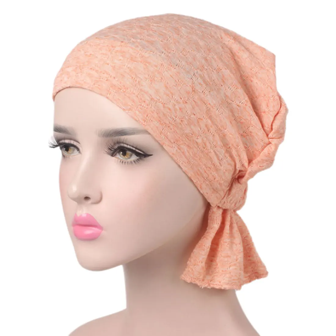 1 предмет; Новинка; Для женщин эластичная повязка шляпа мусульманский хиджаб Джерси бусины рака Кепка chemo хиджабы стрейтчевый Обёрточная бумага головной платок - Цвет: 5