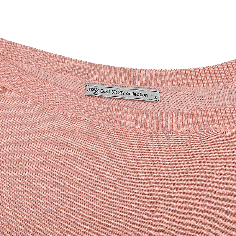 GLO-STORY 2018 Fashion Women Off-Shoulder Solid Pullover Sweater Beading Lace Open Hem Sexy Female Knitted Tops WMY-4972 GLO-STORY 2018 Fashion Women Off-Shoulder Solid Pullover Sweater Beading Lace Open Hem Sexy Female Knitted Tops WMY-4972