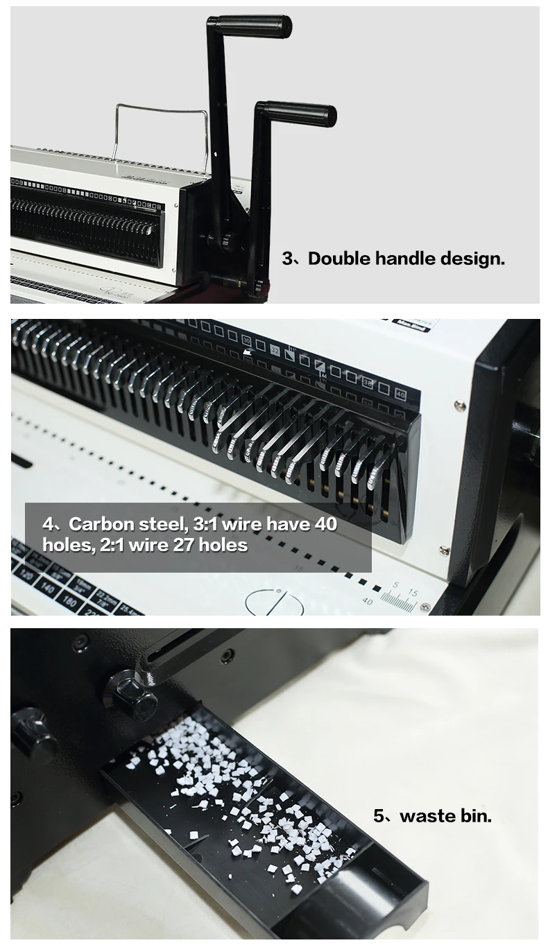 DC-2800 руководство 3:1& 2:1 машина для переплета провода книги машина для переплета провода размера А4 машина для переплета провода 40 отверстий машина для переплета провода
