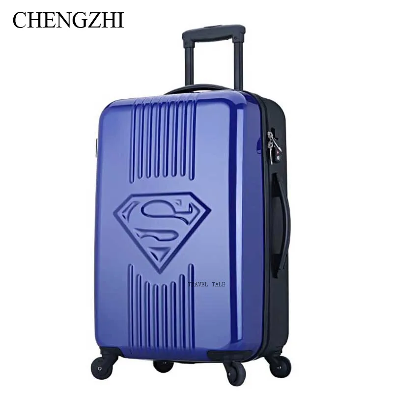 CHENGZHI20 24 дюйма детский Дорожный чемодан с Суперменом Спиннер для багажа на