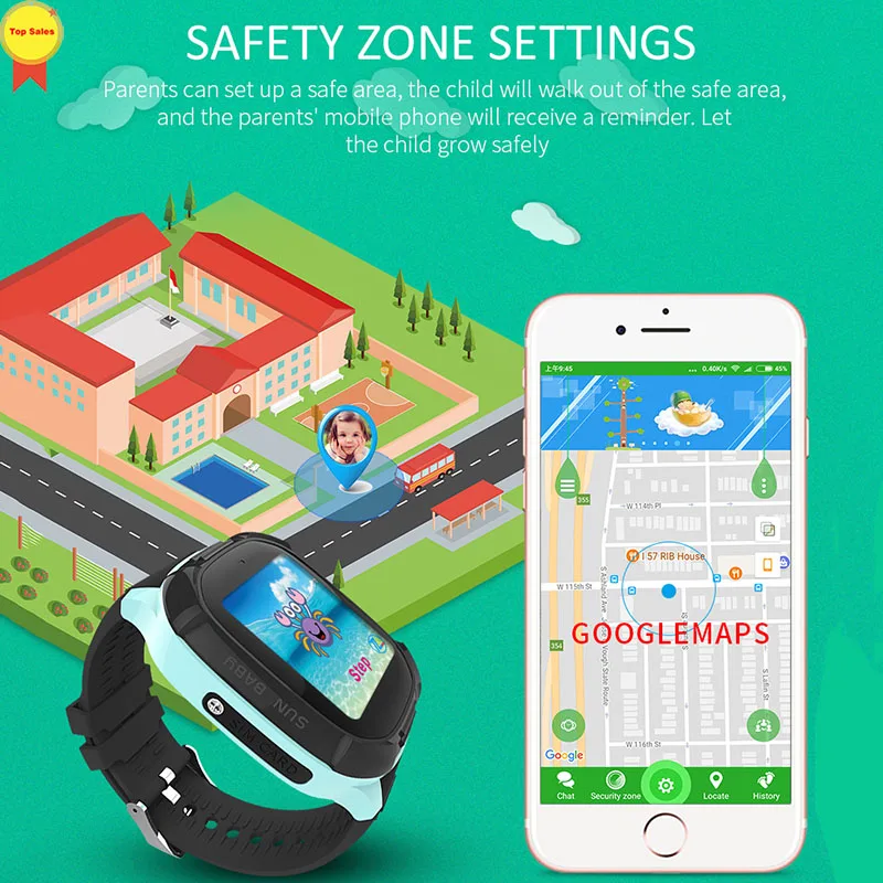 Детские Смарт часы E fence с GPS позиционированием IP67 1 4 дюйма сенсорный экран