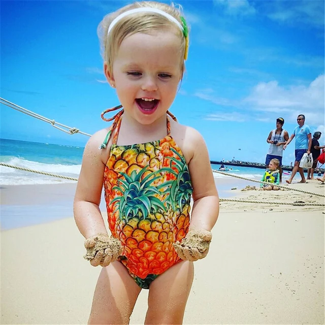 Best Offers 2018 Cute Girls One Piece Swimsuit Toddler Kids Baby Girls Pineapple Swimwear Bikini Bathing Suit Children's Beachwear For Girls